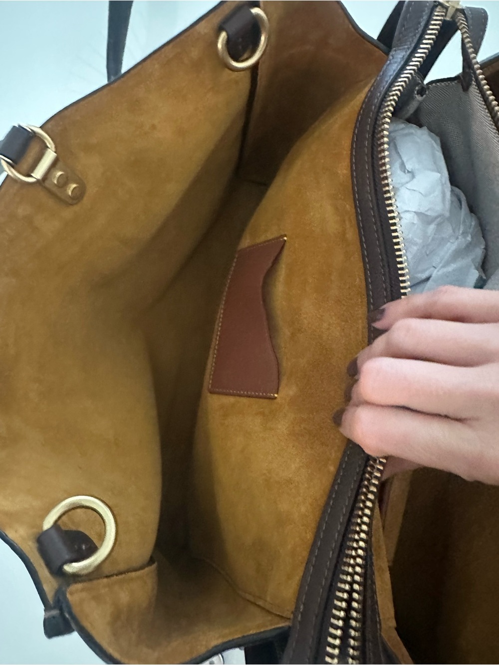 Coach Rogue 39 Pebble Leather Tote Bag in maple - Picture 7 of 11